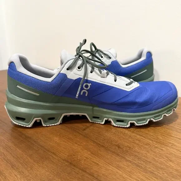 ON Cloud Size 9 Cloudventure 3 Waterproof Trail Shoes Cobalt Blue/Ivy Green